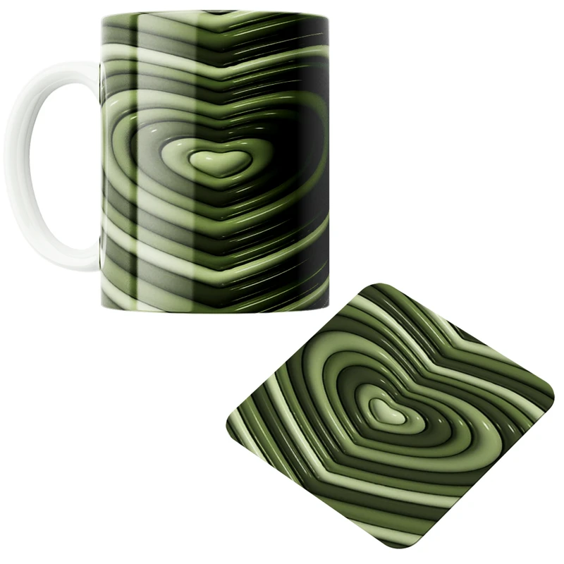 ماگ مدل قلب کد 112 به همراه زیرلیوانی