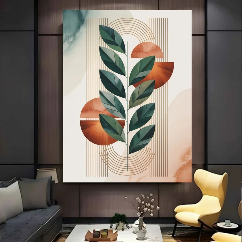 پوستر پارچه ای طرح مخمل  شاخه مینیمال مدل انتزاعی کد BK57917