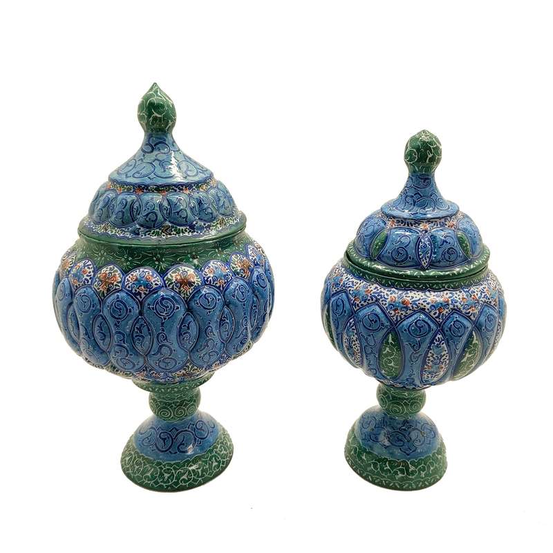 ست 2 تکه شکلات خوری میناکاری مدل 01