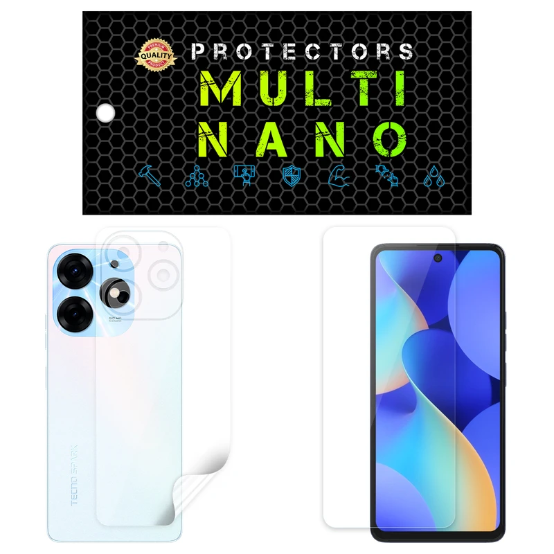 محافظ صفحه نمایش مولتی نانو مدل X-SFT مناسب برای گوشی موبایل تکنو Spark 10 Pro به همراه محافظ پشت