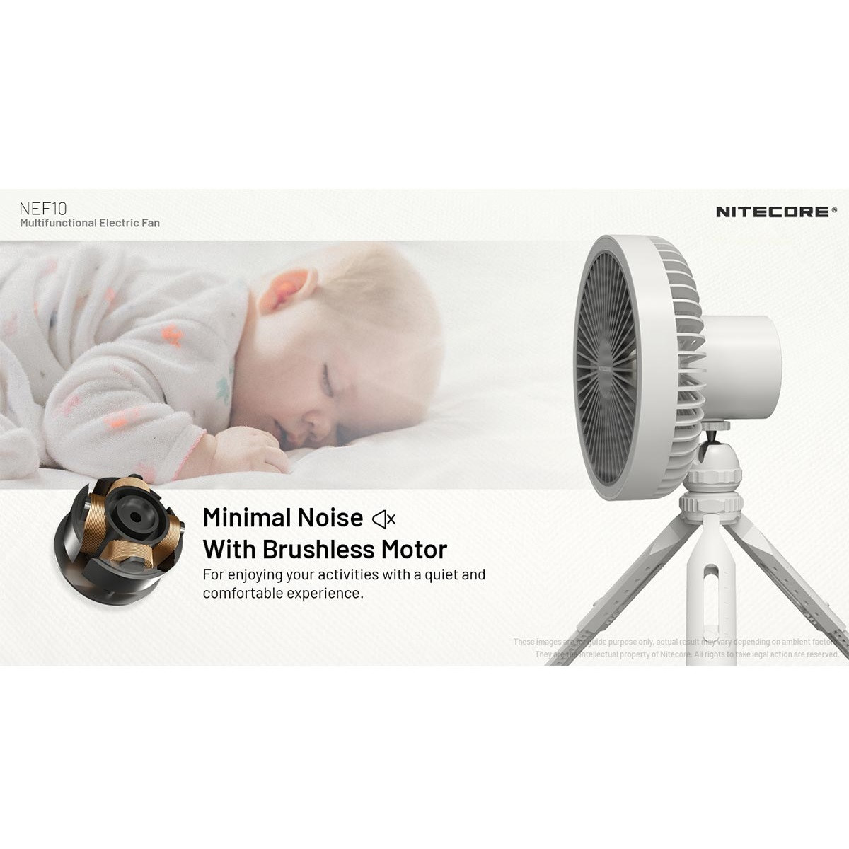 پنکه شارژی نایت کر مدل NEF10 POWEBANK FLASHLIGHT10000MAH