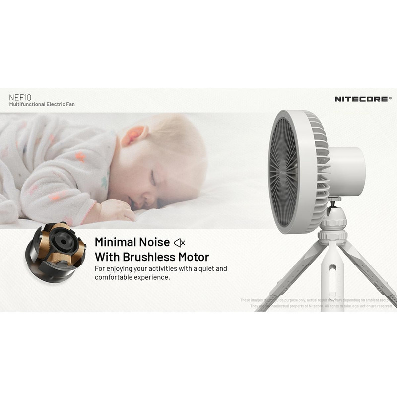 پنکه شارژی نایت کر مدل NEF10 POWEBANK FLASHLIGHT10000MAH