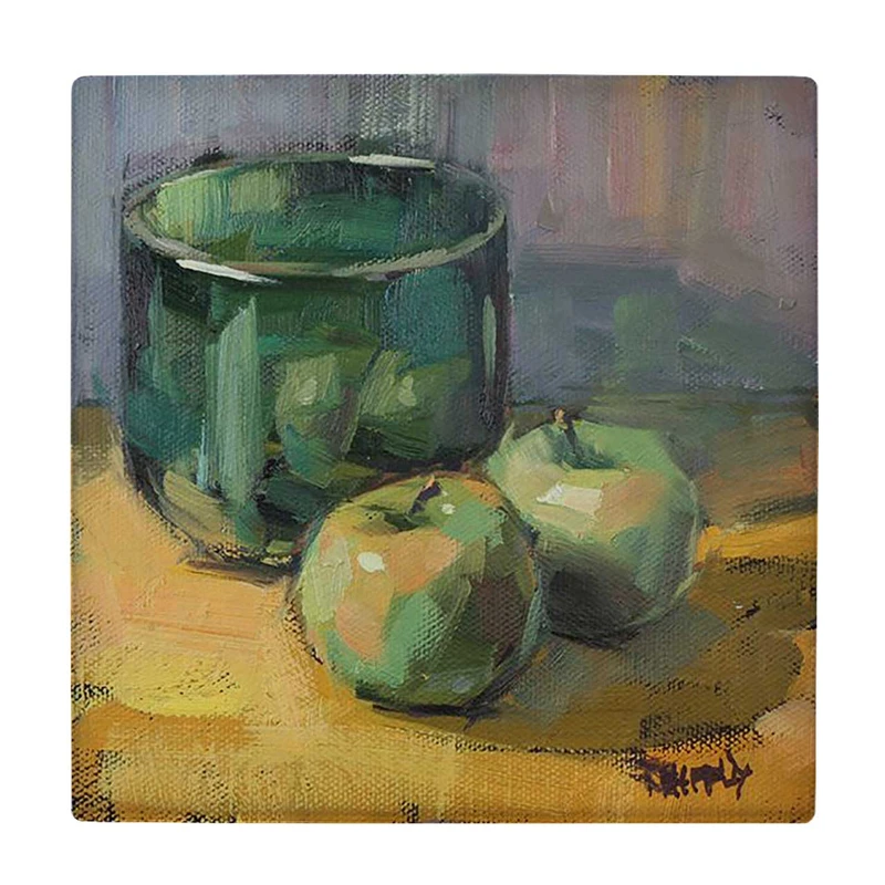 زیر لیوانی  طرح نقاشی سیب ها کد    6085075_5052