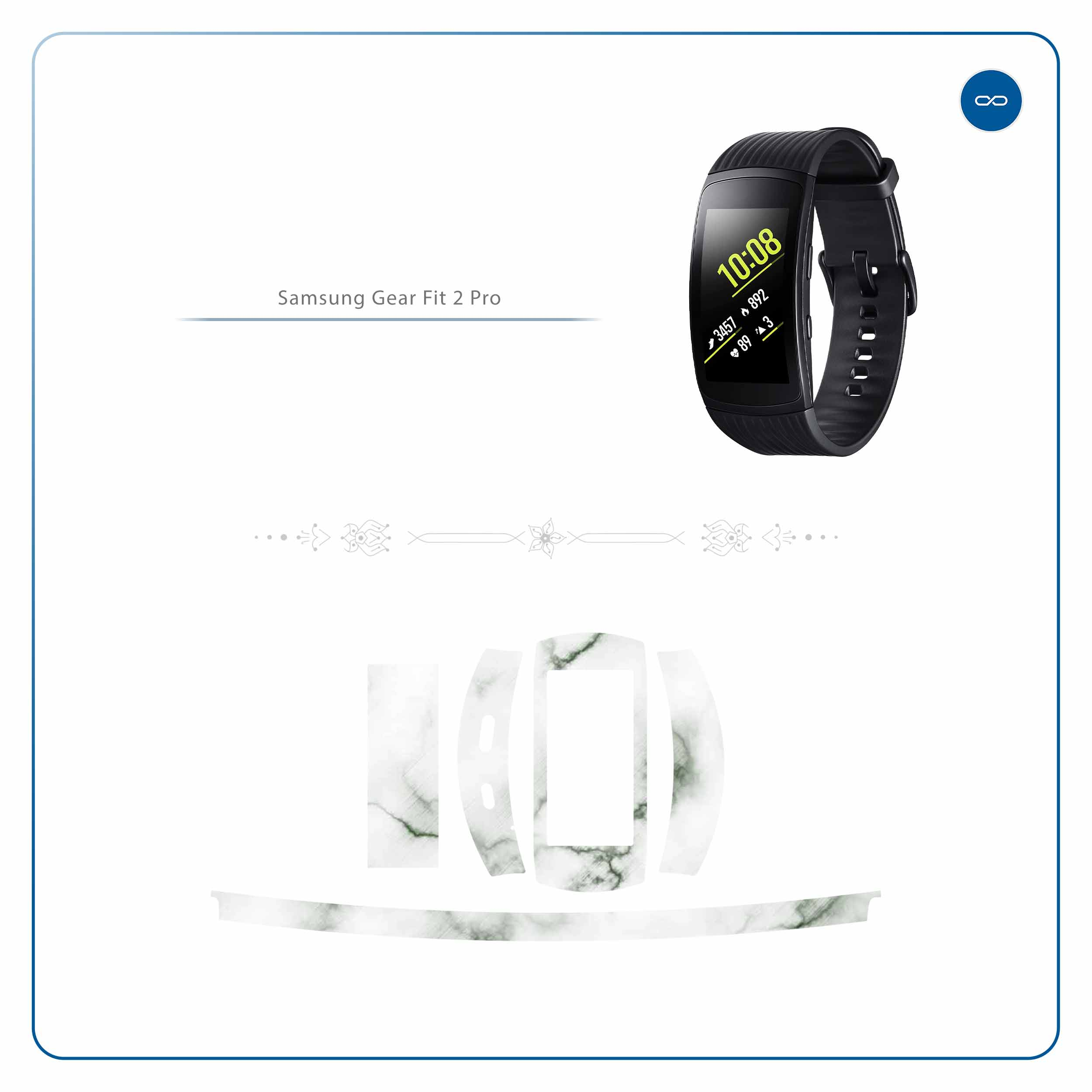 برچسب ماهوت طرح Blanco-Smoke-Marble مناسب برای ساعت هوشمند سامسونگ Galaxy Gear Fit 2 Pro
