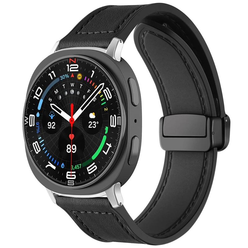 بند اسپریگ مدل Magnetic Soft Leather W8 مناسب برای ساعت هوشمند سامسونگ Galaxy Watch 8 40mm / 8 44mm