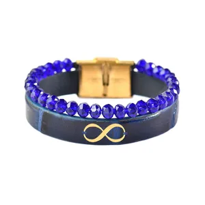 دستبند طلا 18 عیار مردانه فرشته طرح بی نهایت کد UBCHL0006-0005