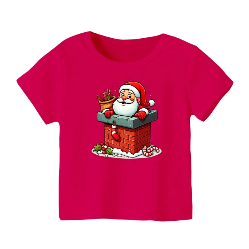 تی شرت آستین کوتاه بچگانه مدل بابانوئل کریسمس کد 27