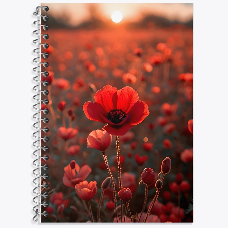 دفتر لغت 50 برگ خندالو طرح گل شقایق کد F5244