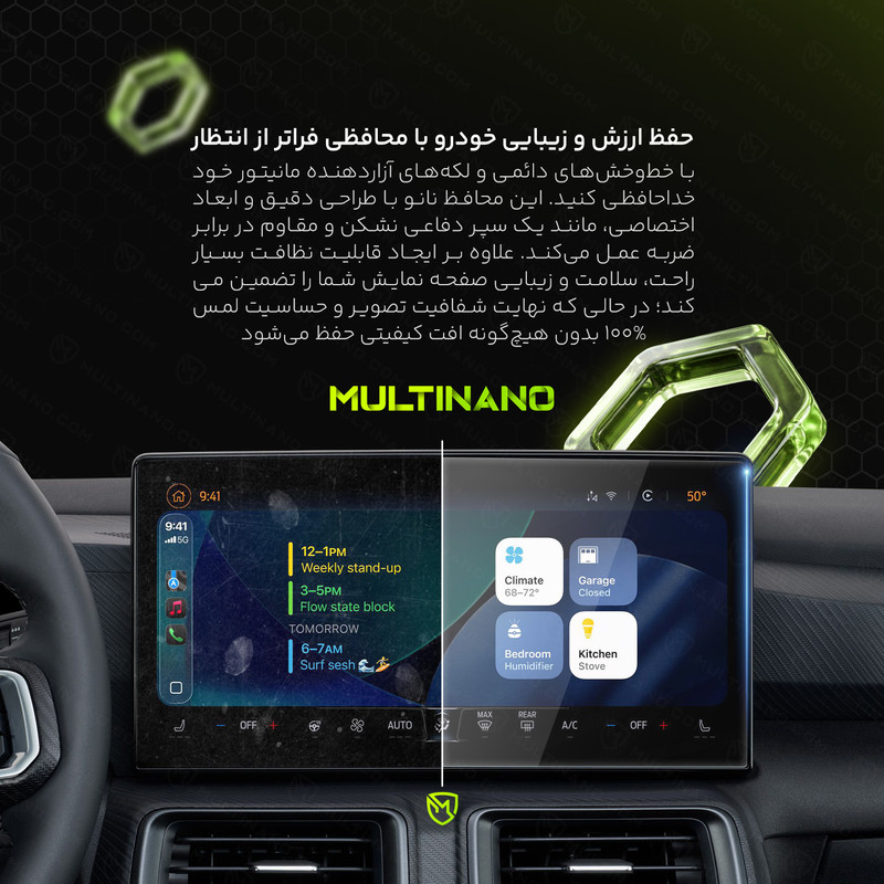 محافظ صفحه نمایش مانیتور خودرو مولتی نانو مدل شفاف کد CR-S1NC مناسب برای تویوتا Corolla Cross NewFece