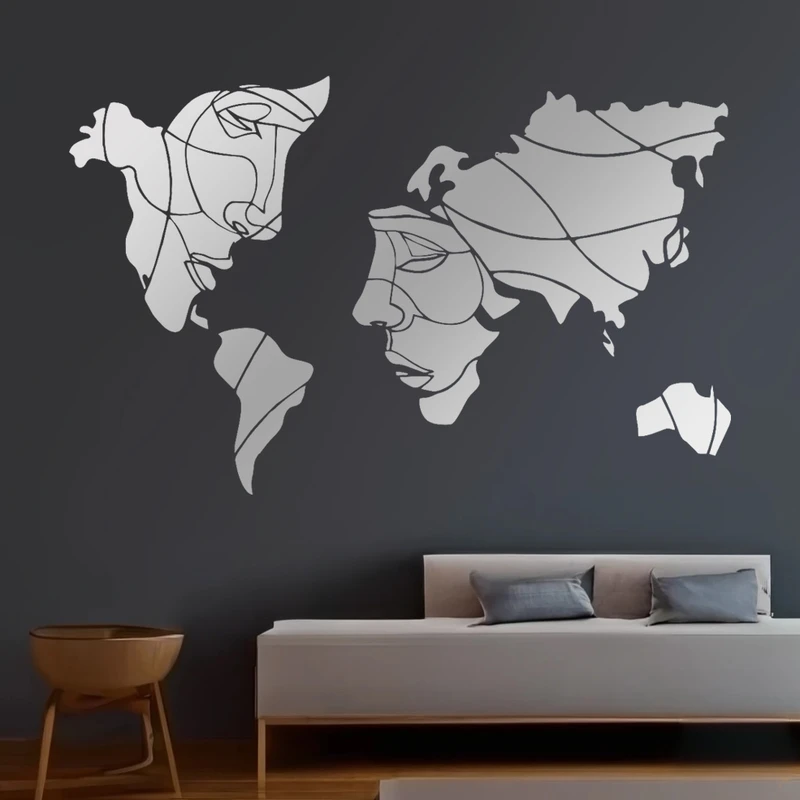 آینه پلکسی گلس مدل دکوراتیو کد N132 مجموعه 70 عددی