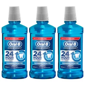 دهان شویه اورال-بی مدل Pro Expert حجم 500 میلی لیتر مجموعه 3 عددی