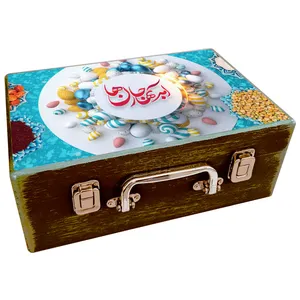 جعبه هدیه چوبی مدل چمدان طرح نوروز ایرانی کد WS654