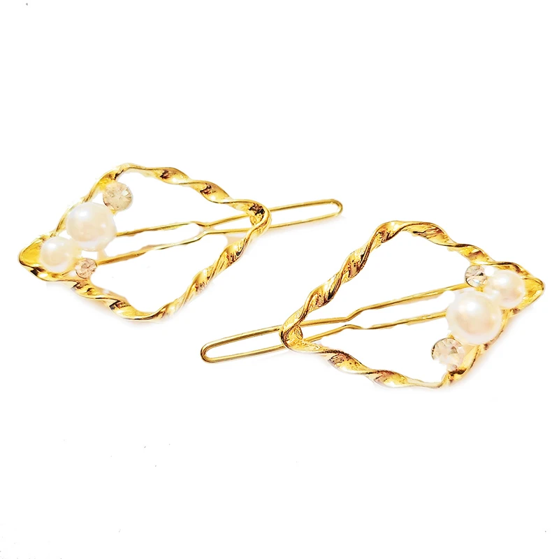 گیره مو زنانه مدل مرواریدی گوش ماهی بسته 2 عددی