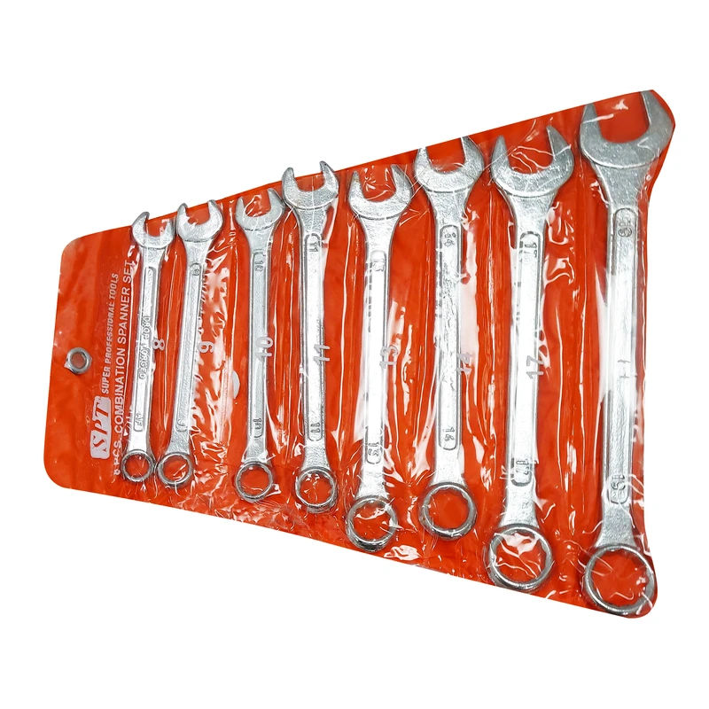 آچار یکسر تخت و یکسر رینگی اس پی تی مدل spt8 مجموعه 8 عددی