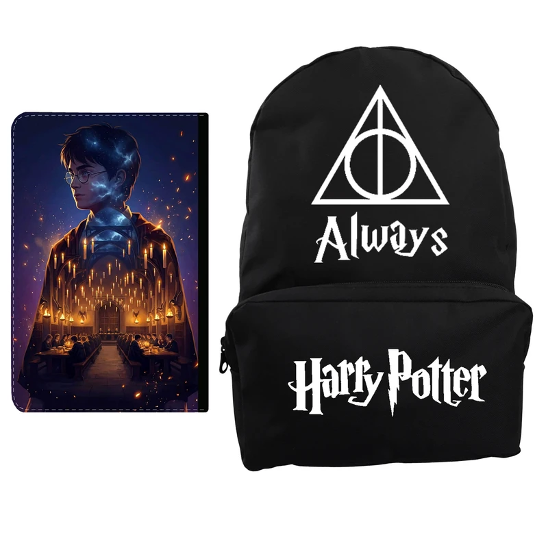 کوله پشتی مدرسه طرح فیلم harry potter کد 29 به همراه کلاسور