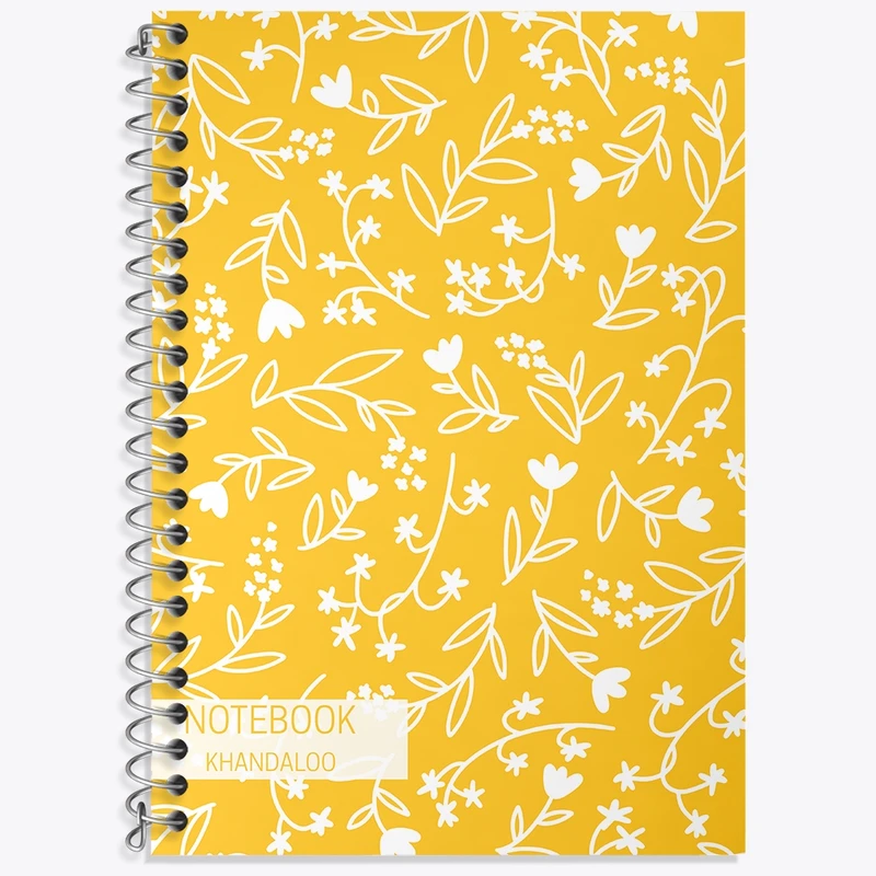 دفتر زبان 50 برگ خندالو مدل سه خط طرح گل گلی کد N368