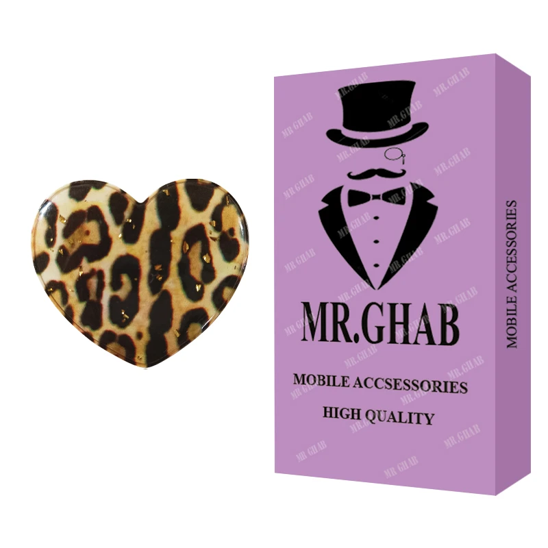 پایه نگهدارنده گوشی موبایل پاپ سوکت مستر قاب مدل قلب پلنگی