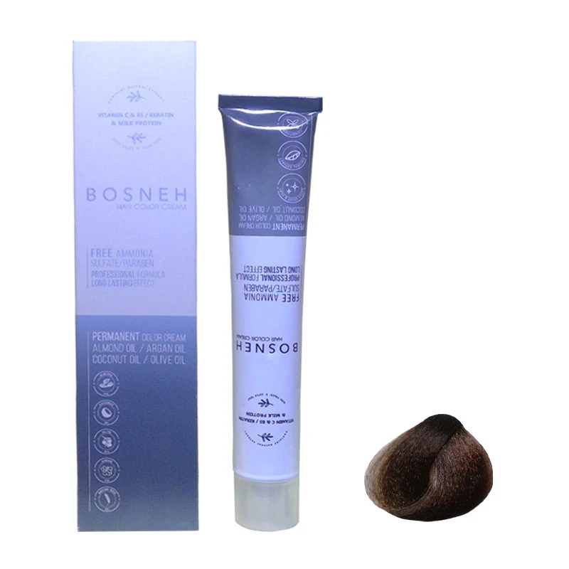 رنگ مو بوسنه مدل FREE AMMONIA شماره 5.3 حجم 100 میلی لیتر رنگ قهوه ای طلایی روشن