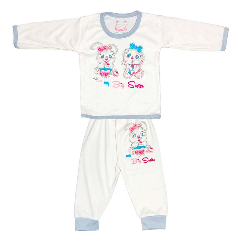 ست تی شرت آستین بلند و شلوار نوزادی مدل خرگوش کد 026