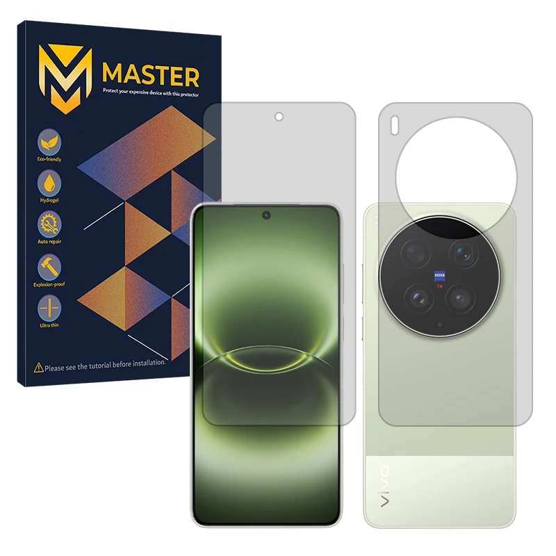 محافظ صفحه نمایش مات مستر مدل هیدروژلی مناسب برای گوشی موبایل ویوو X300 Ultra به همراه محافظ پشت گوشی