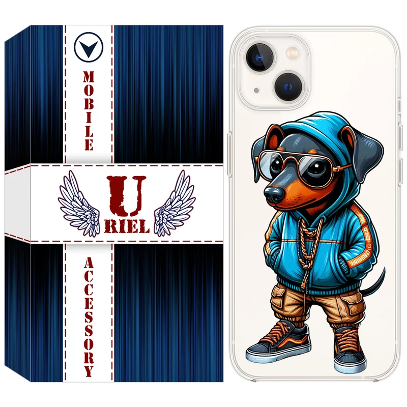 کاور یوریل مدل Clear کد 49 طرح سگ مناسب برای گوشی موبایل اپل iPhone 13 mini