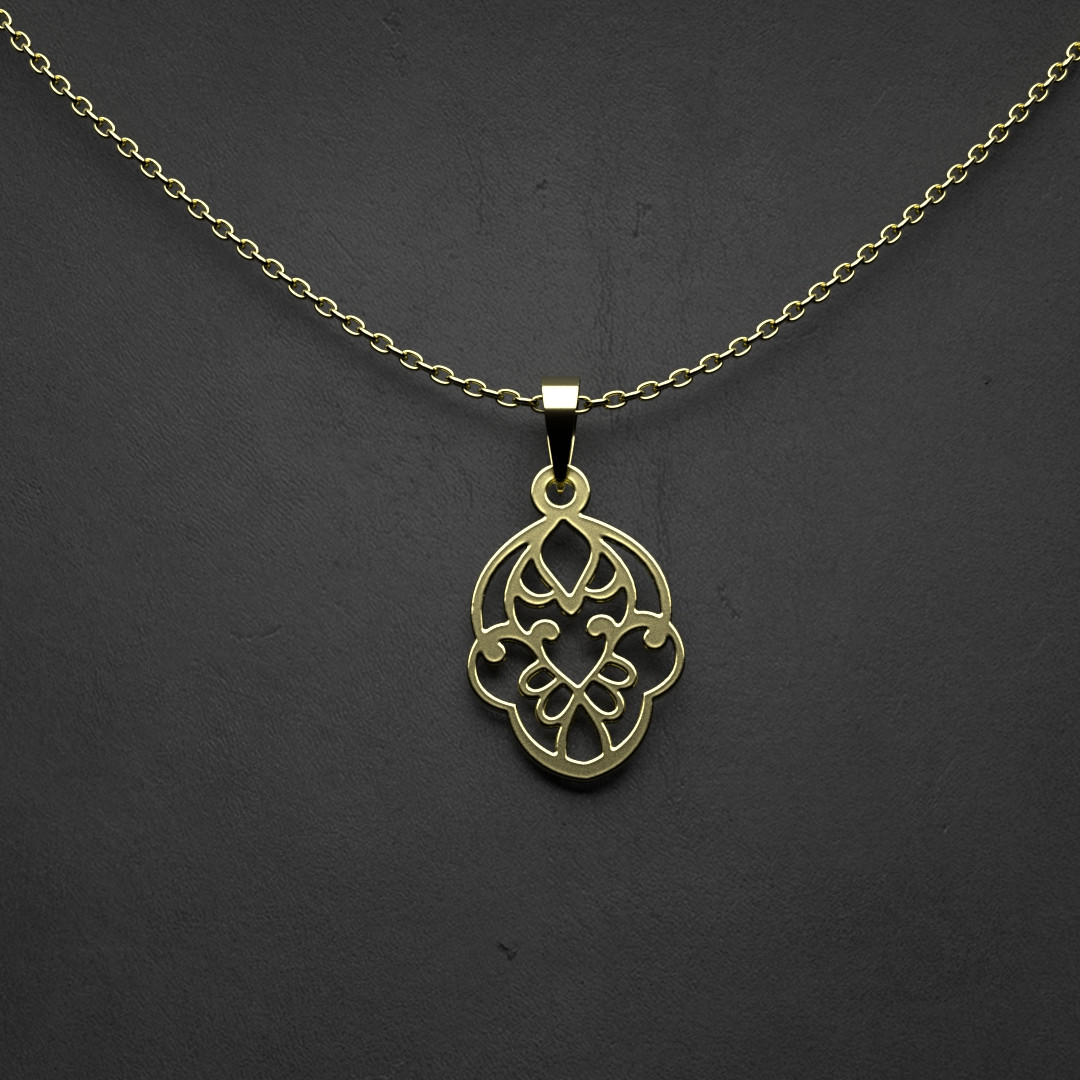 گردنبند طلا 18 عیار زنانه مدوپد مدل هندسی کد TT2-1-1196