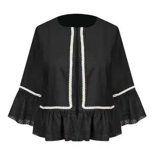 کت رسمی زنانه مدل عروسکی کتان خامه دوزی کد AK1400