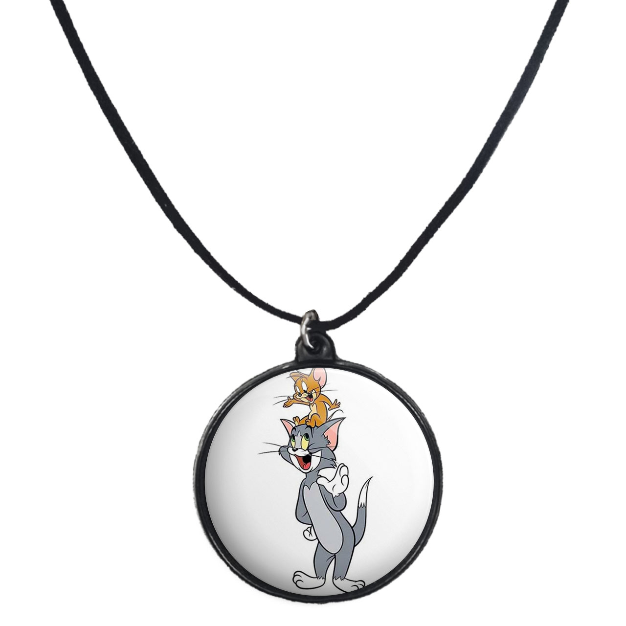 گردنبند پرمانه طرح تام و جری کد pmb.10850 مدل دو طرفه