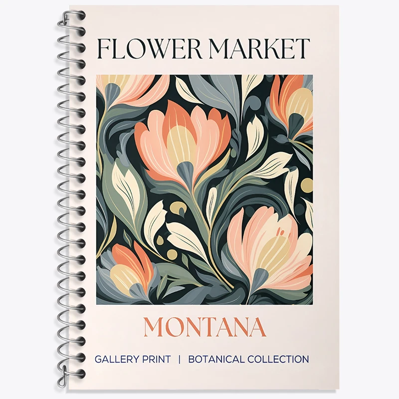 دفتر زبان 50 برگ خندالو مدل سه خط طرح گل گلی کد N5332