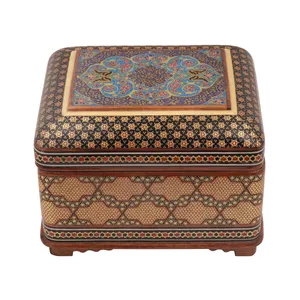 جعبه جواهرات خاتم کاری مدل خمره ای کد 14