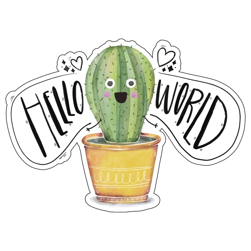 استیکر لپ تاپ مدل سلام دنیا کد 157