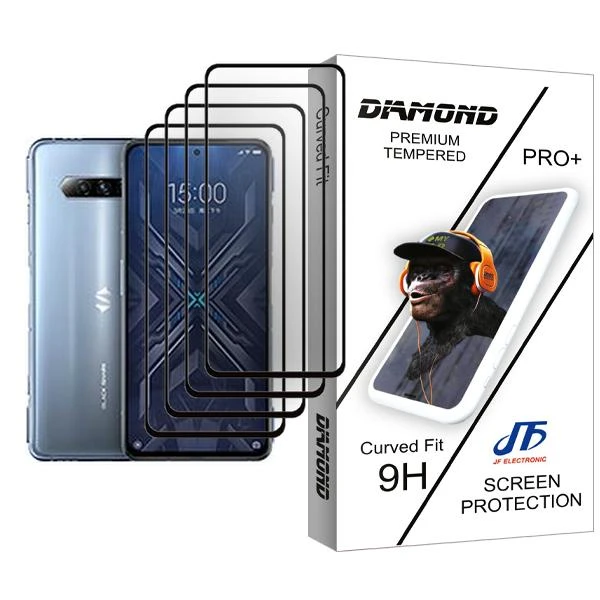 محافظ صفحه نمایش جی اف مدل Diamond Glass MIX004 مناسب برای گوشی موبایل شیائومی Black Shark 4 بسته چهار عددی