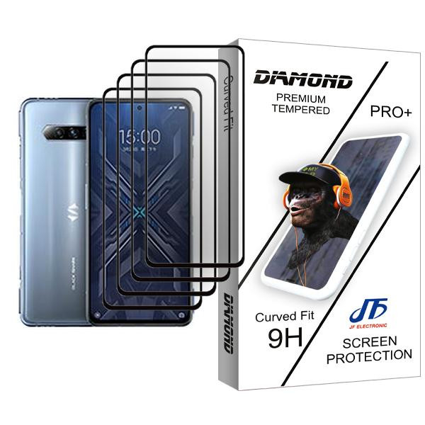 محافظ صفحه نمایش جی اف مدل Diamond Glass MIX004 مناسب برای گوشی موبایل شیائومی Black Shark 4 بسته چهار عددی