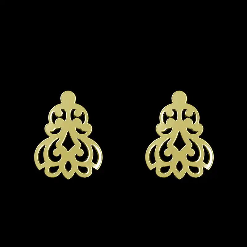 گوشواره طلا 18 عیار زنانه مدوپد مدل هندسی کد GA1-15127