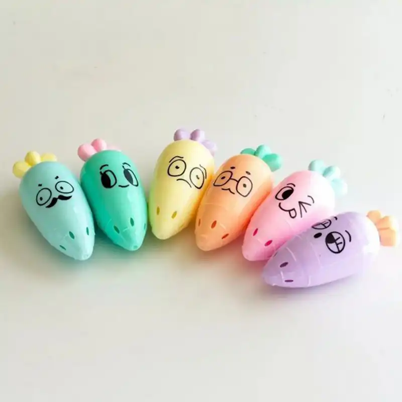 ماژیک علامت گذار مدل هویج رنگی بسته 6 عددی