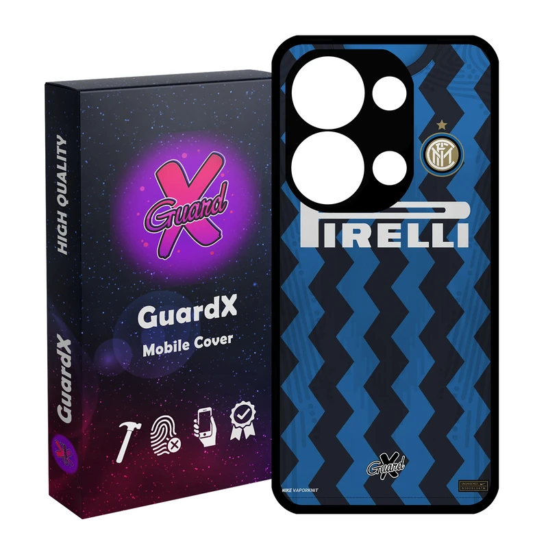 کاور گارد ایکس طرح اینتر میلان مدل Glass10236 مناسب برای گوشی موبایل شیائومی Poco X6 5G / Note 13 Pro 5G