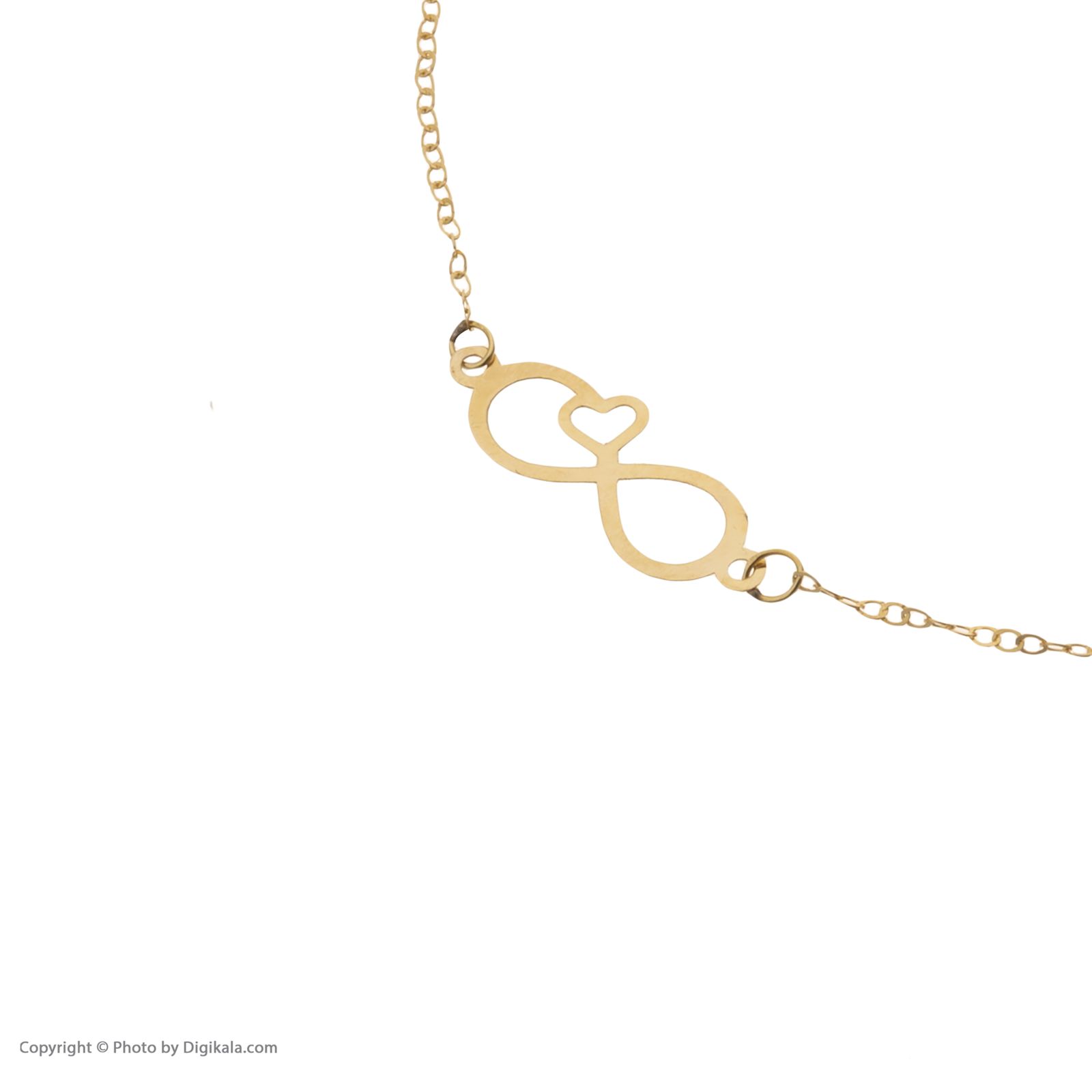 دستبند طلا 18 عیار زنانه مایا ماهک مدل MB1330 طرح بینهایت و قلب -  - 4