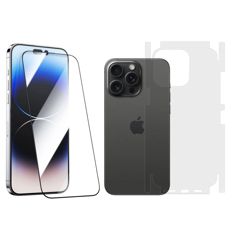 ناموجودمحافظ صفحه نمایش بادیگارد مدل HighGss مناسب برای گوشی موبایل اپل iPhone 15 Pro به همراه محافظ پشت گوشی
