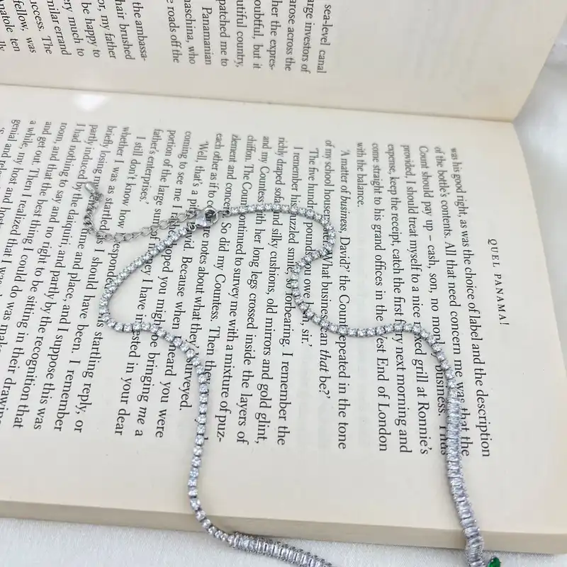 گردنبند زنانه مدل جواهری تنیس کد N4519