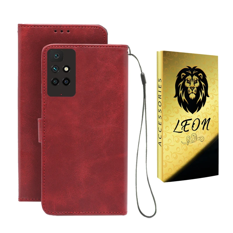 کیف کلاسوری لئون مدل Band Oro مناسب برای گوشی موبایل شیائومی Redmi 10 Prime به همراه بندآویز