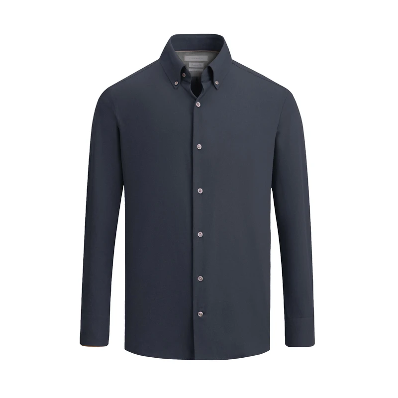 پیراهن آستین بلند یقه برگردان مردانه کروم مدل یقه دکمه دار 2520106