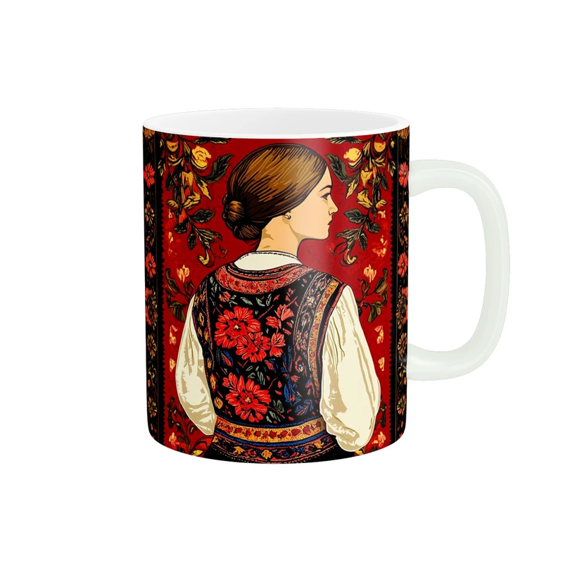 ماگ پاد آفرین مدل فانتزی و هنری دخترانه سنتی کد 97 