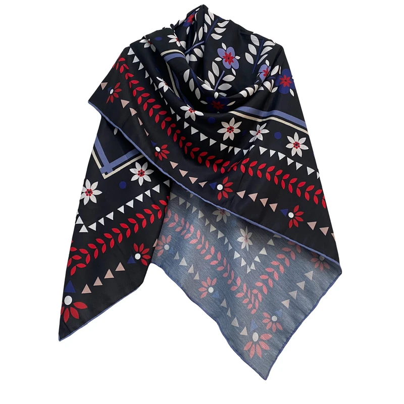 روسری زنانه مدل نخی کجراه پاییزه دست دوز کد 1706