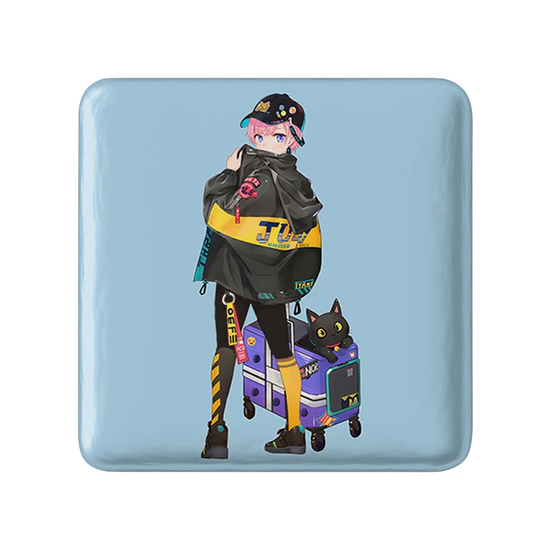 مگنت خندالو طرح دختر انیمه ای  مدل مربعی کد 18070