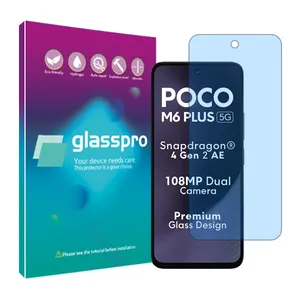 Glass Pro Resistant model anti-blue ray screen protector suitable for Xiaomi Poco M6 Plus 5G mobile phone