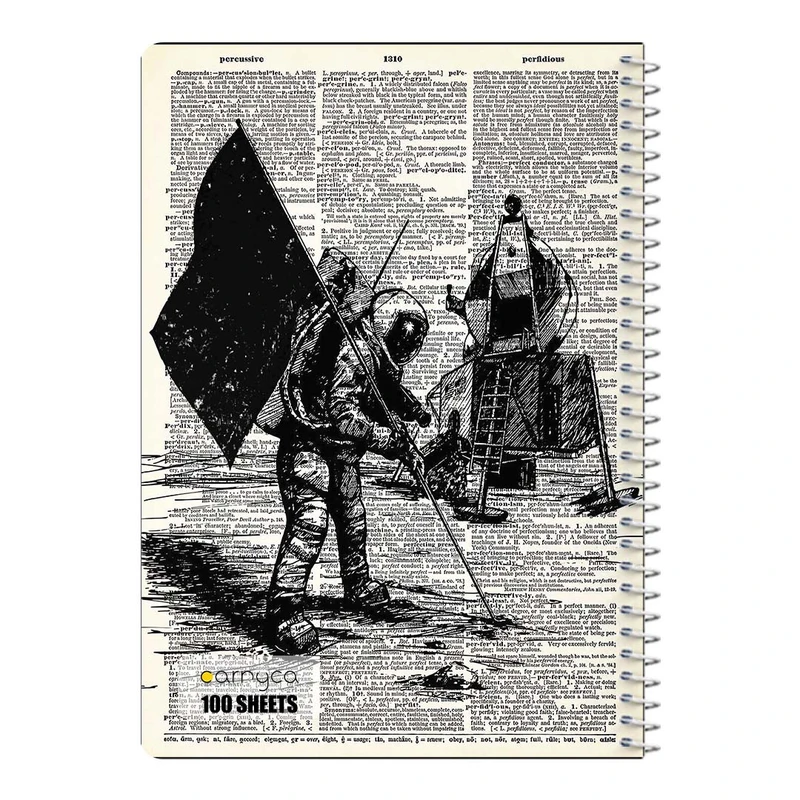 دفتر مشق 100 برگ سیمی کارنیکا طرح روزنامه وینتج Vintage Newspaper کد 61134
