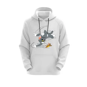 هودی زنانه مدل تام و جری کد J232 رنگ سفید