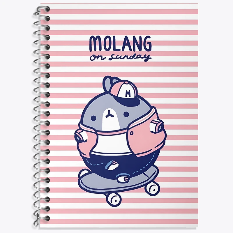 دفتر زبان 50 برگ خندالو مدل سه خط طرح مولانگ (Molang) کد N3726