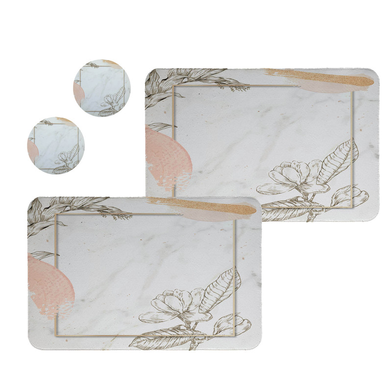 زیربشقابی طرح گل کد8523 مجموعه 2عددی همراه زیر لیوانی زیربشقابی طرح گل کد8523 مجموعه 2عددی همراه زیر لیوانی