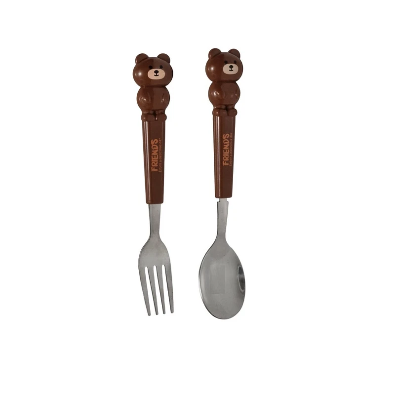 قاشق و چنگال کودک مدل خرس مهربان کد 2052